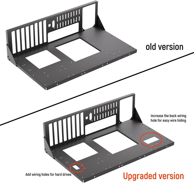 JOYJOM Open Air PC Case, ATX Open Frame Computer Case, DIY PC Case Rack for ATX MATX ITX Motherboards, Black Alloy Steel - Image 2
